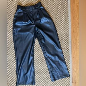 Abercrombie & Fitch vegan leather, wide leg pants, curve love, size S. NEW